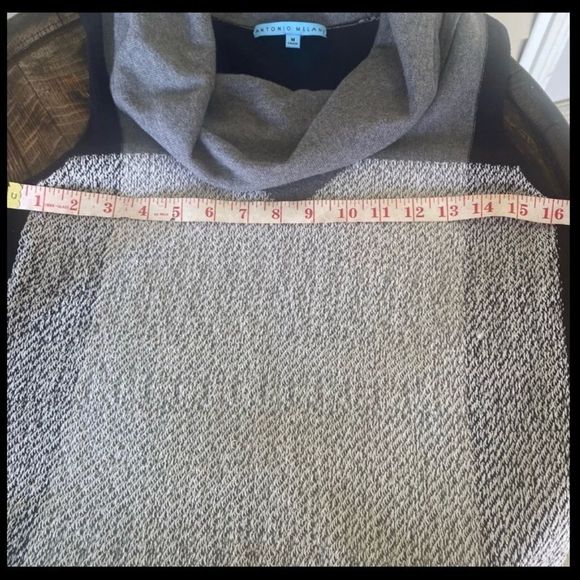 ANTONIO MELANI Sleeveless Top Gray and Black Dark Academia Top w/ Cowl Neck Sz M - Picture 4 of 8